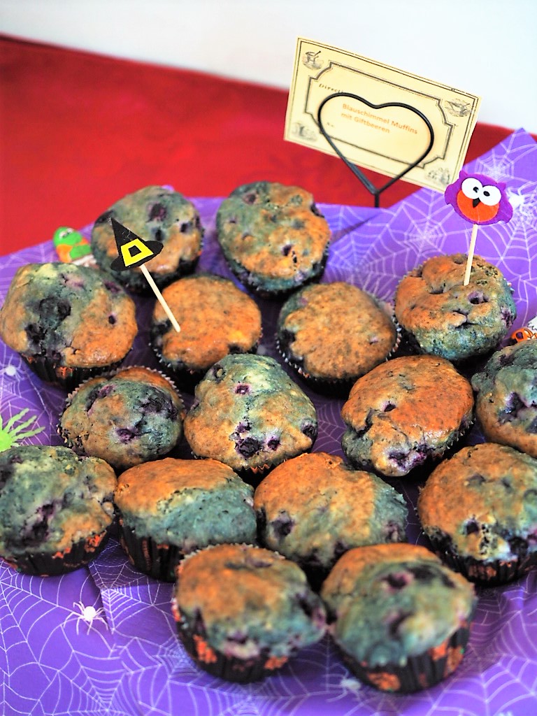 vegane Blauschimmel Muffins für Halloween