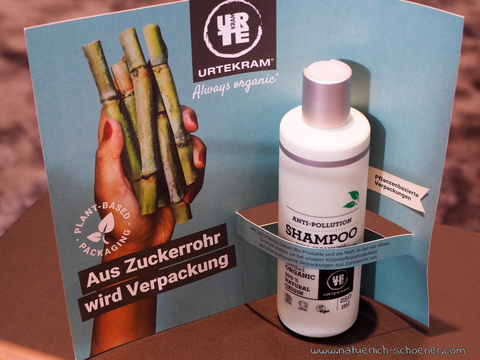 Urtekram Verpackung aus Zuckerrohr